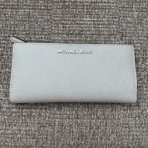 Michael Kors Silver Zip-Around Wallet